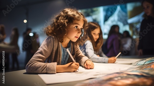 Kids engrossed in a drawing session, their imagination taking shape on paper.