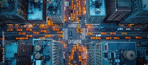 Aerial View of Manhattan at Dusk