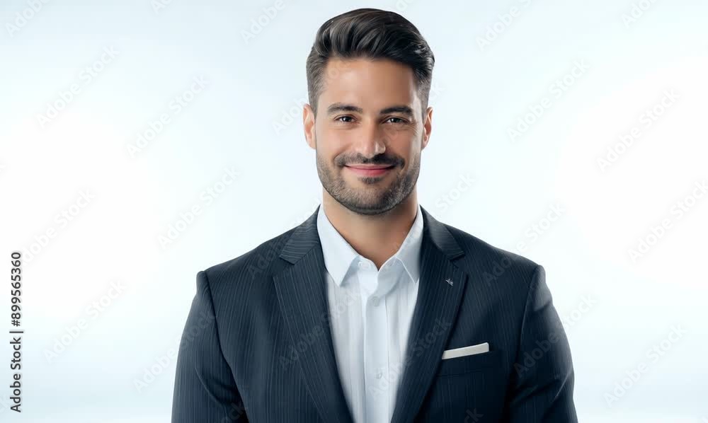 Portrait of handsome businessman smiling at camera, isolated on white background Portrait of handsome businessman smiling at camera, isolated on white background