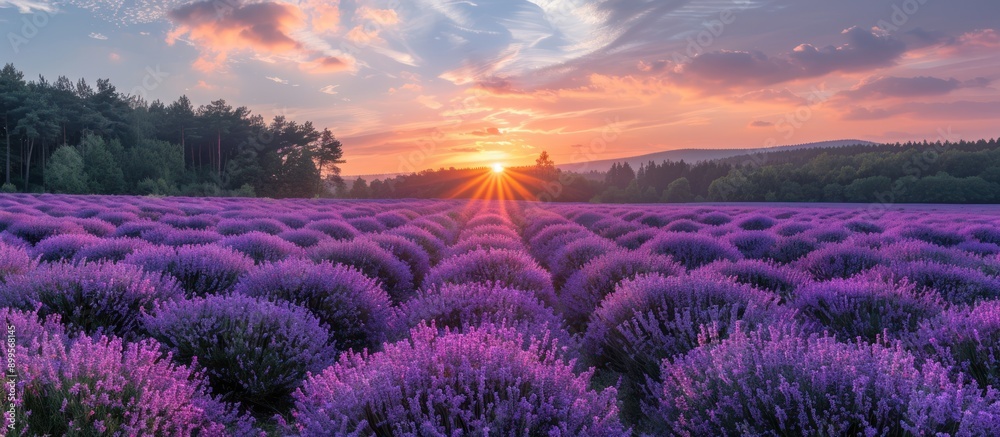 Fototapeta premium Lavender Field Sunset