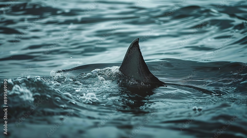Fototapeta premium a shark fin in the water