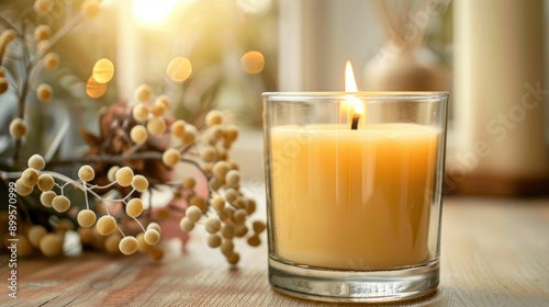 Scented candle enhances home ambiance