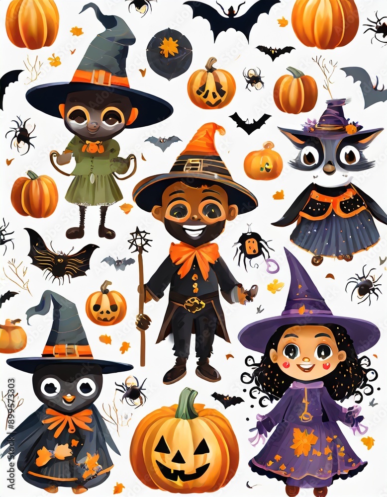 halloween characters set halloween characters set