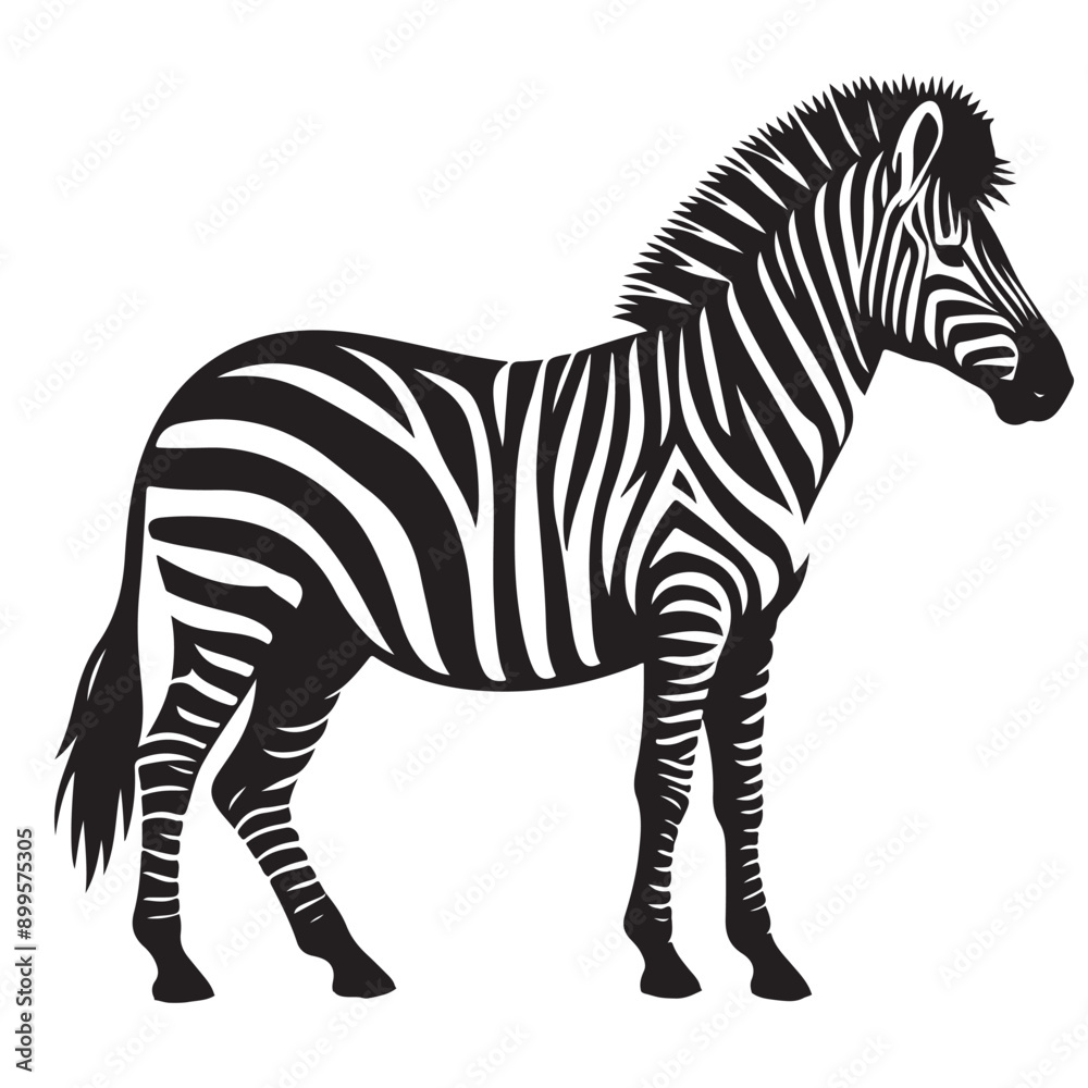 Obraz premium zebra Silhouette vector white back ground