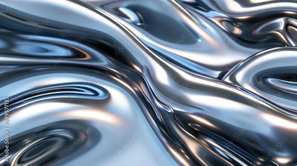 Trendy abstract design featuring fluid, metallic blue waves, offering a sleek and futuristic backdrop Trendy abstract design featuring fluid, metallic blue waves, offering a sleek and futuristic backdrop