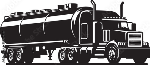 Rusty Tanker truck front silhouette vector illustration isolated on a white background