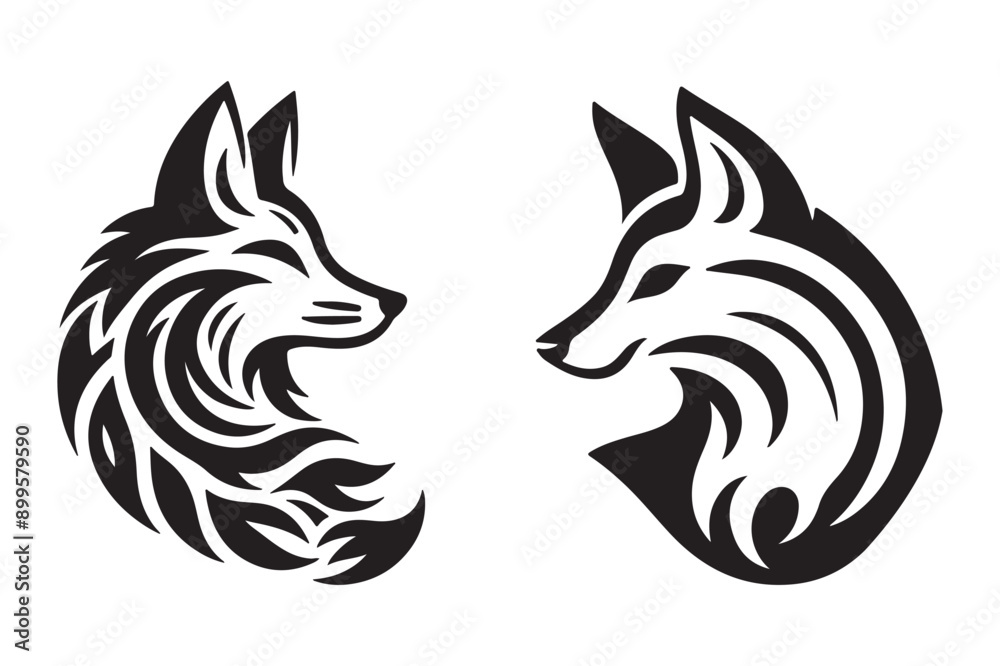 fox silhouette style vector illustration art isolated on transparent background - Generative AI fox silhouette style vector illustration art isolated on transparent background - Generative AI
