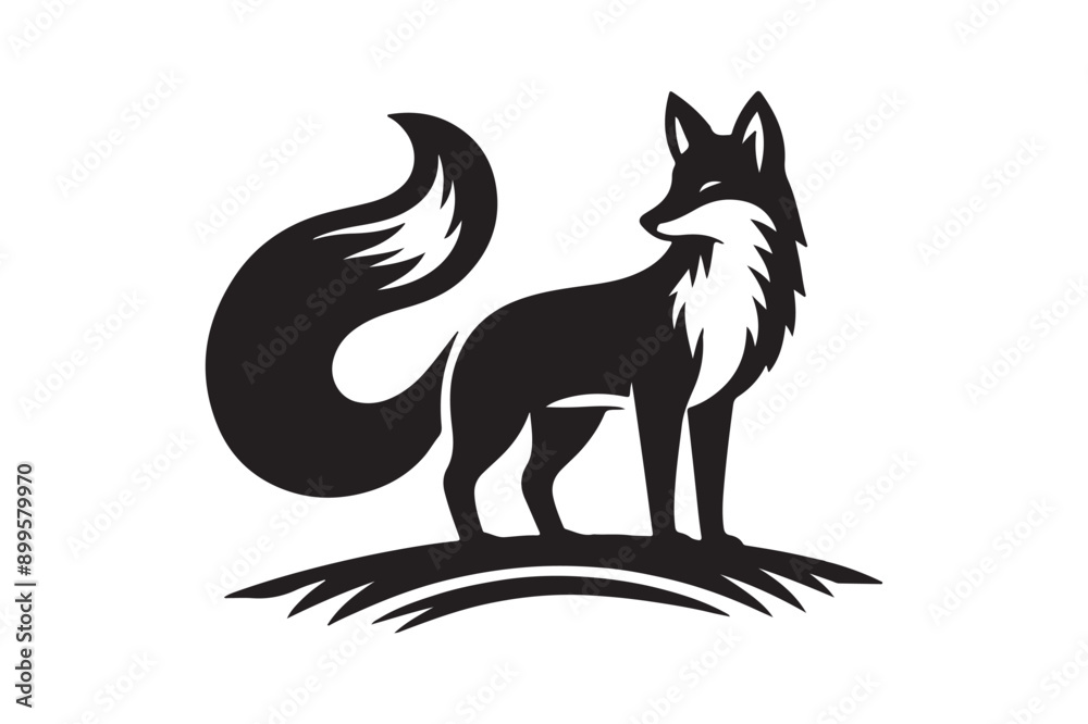 Obraz premium fox silhouette style vector illustration art isolated on transparent background - Generative AI