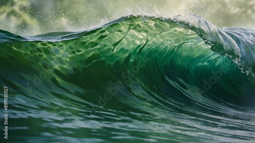 Serene Green Waves in Nature's Light