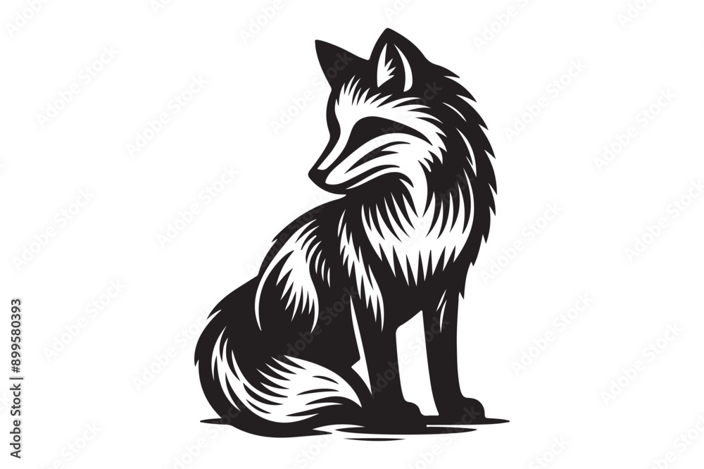 fox silhouette style vector illustration art isolated on transparent background - Generative AI fox silhouette style vector illustration art isolated on transparent background - Generative AI