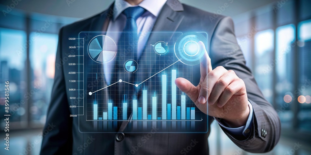 Business finance data analytics graph.Financial management technology.Advisor using KPI Dashboard on virtual screen. Business finance data analytics graph.Financial management technology.Advisor using KPI Dashboard on virtual screen.