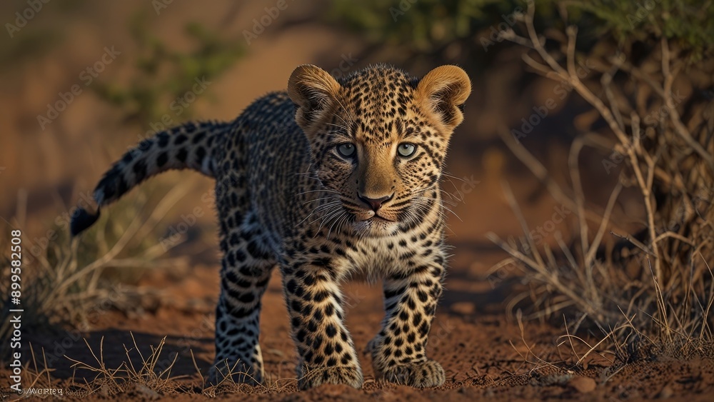 Curious Leopard Cub in the Wild
