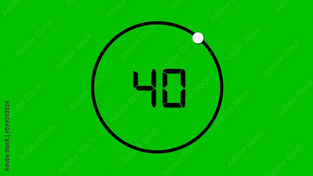Alpha Transparent countdown overlay timer for a workout or gym video Alpha Transparent countdown overlay timer for a workout or gym video