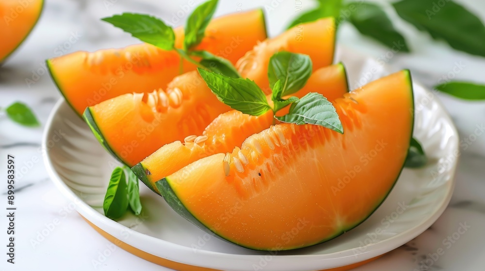 Easy and nutritious summer dessert idea with melon slices Easy and nutritious summer dessert idea with melon slices