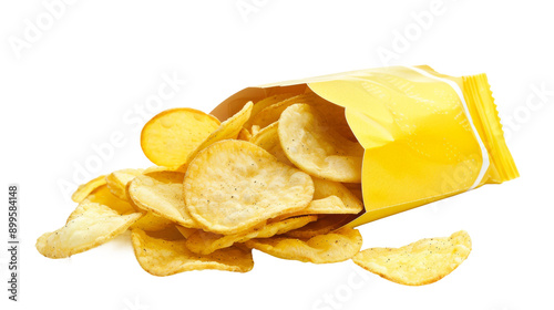 potato chips isolated on transparent  background, PNG file, graphic recourse 