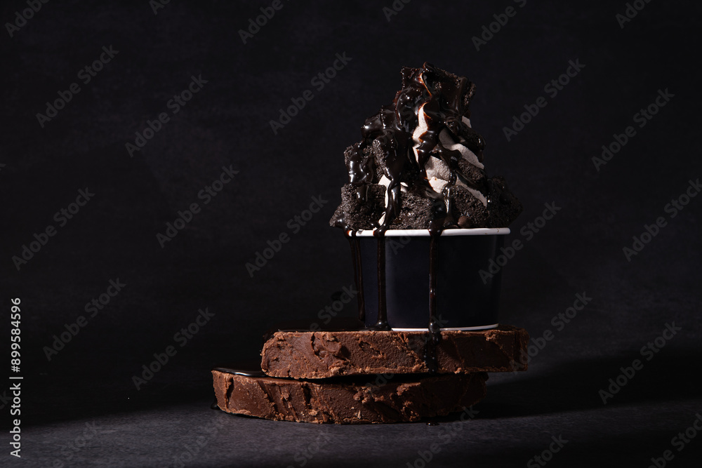 Fototapeta premium Chocolate ice cream in a cup