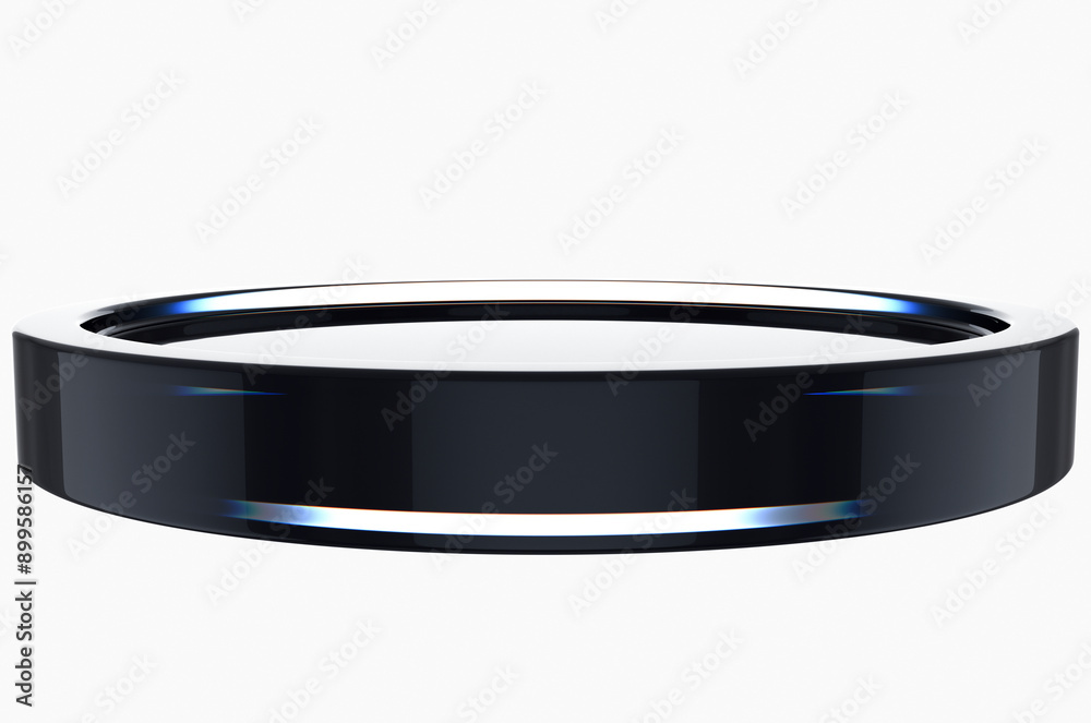 Close-up of dark colored digital coin with neon holographic effect on white background. 3d rendering illustration. Close-up of dark colored digital coin with neon holographic effect on white background. 3d rendering illustration.