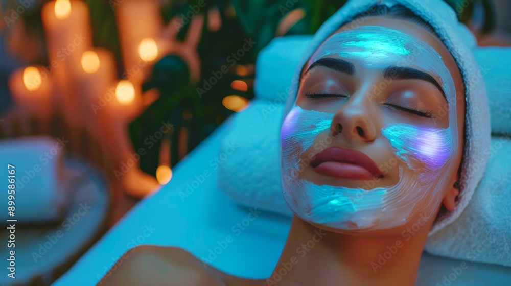 Woman receiving a luxury facial treatment in a high-end spa, focusing on skin care and pampering with clear, detailed visuals, professional beauty care Woman receiving a luxury facial treatment in a high-end spa, focusing on skin care and pampering with clear, detailed visuals, professional beauty care