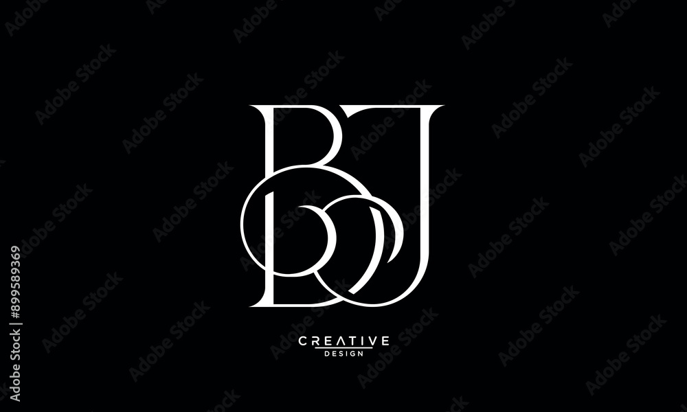 BJ, JB, B, J, Abstract Letters Logo Monogram BJ, JB, B, J, Abstract Letters Logo Monogram