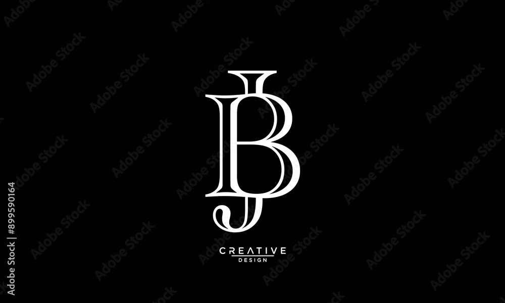 BJ, JB, B, J, Abstract Letters Logo Monogram BJ, JB, B, J, Abstract Letters Logo Monogram