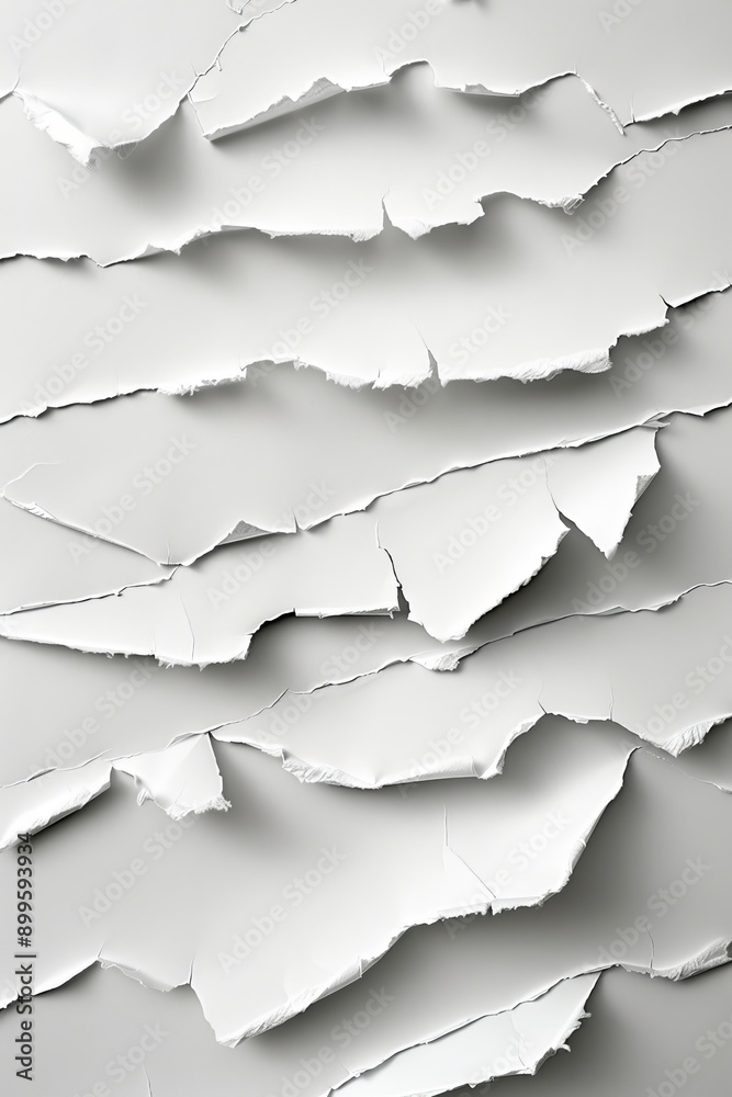 Ultra-sharp photo displaying paper strips with torn edges, isolated against a white Ultra-sharp photo displaying paper strips with torn edges, isolated against a white