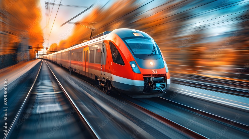 Dynamic Motion. Train in motion speeding along tracks enhanced by motion. Dynamic Motion. Train in motion speeding along tracks enhanced by motion.