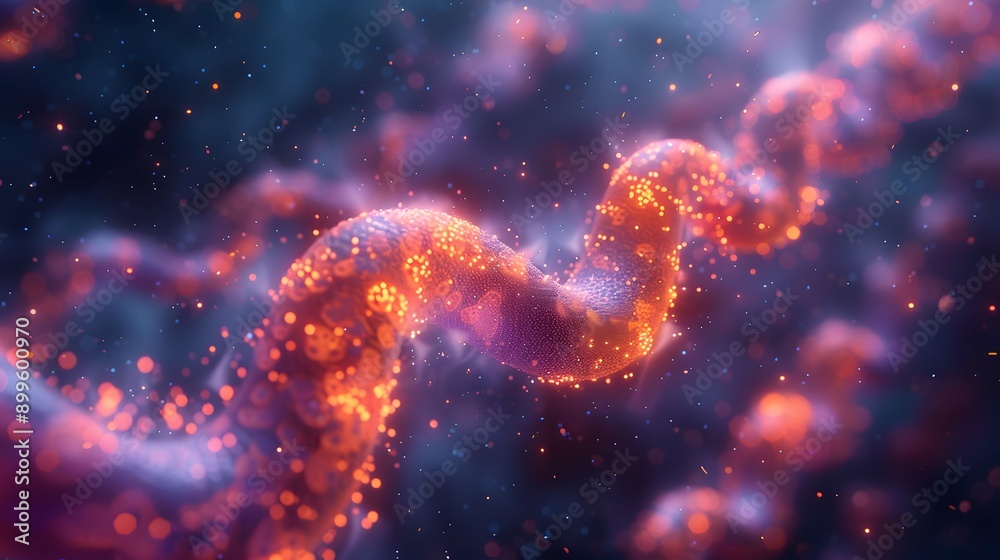 Abstract Glowing S-shaped Structure in Space. Abstract Glowing S-shaped Structure in Space.