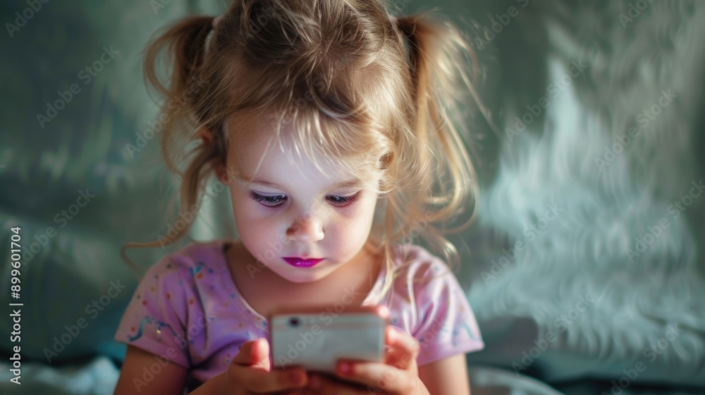 Smiling little girl portrait with smartphone. Smiling little girl portrait with smartphone.