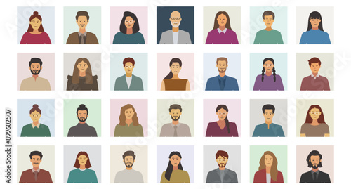 set of people icons vector illustration. Set of user avatar icons