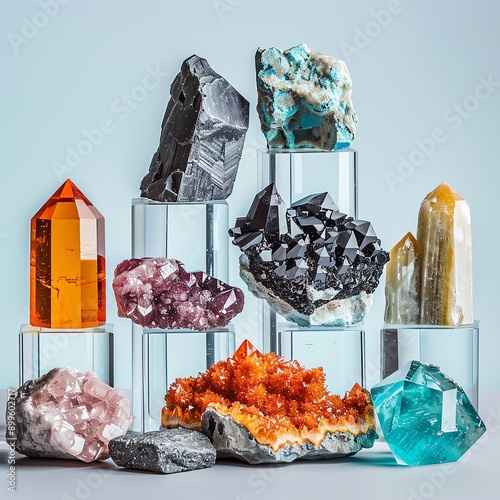 Geology lab with various mineral and rock specimens