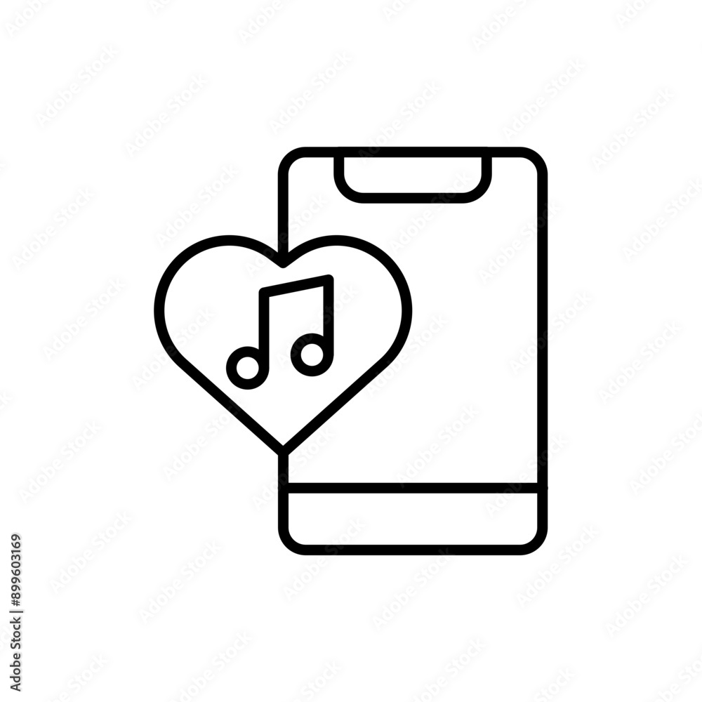 Favorite music app outline icons, minimalist vector illustration ,simple transparent graphic element .Isolated on white background Favorite music app outline icons, minimalist vector illustration ,simple transparent graphic element .Isolated on white background
