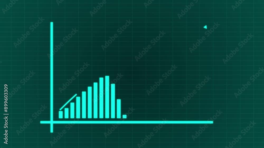 Animated growing arrow over graph bar. business graph. Business success bar chart. Animated growing arrow over graph bar. business graph. Business success bar chart.
