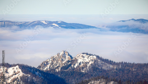 landscape with mountains and clouds