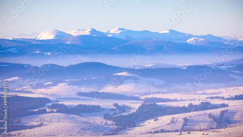 snow covered mountains