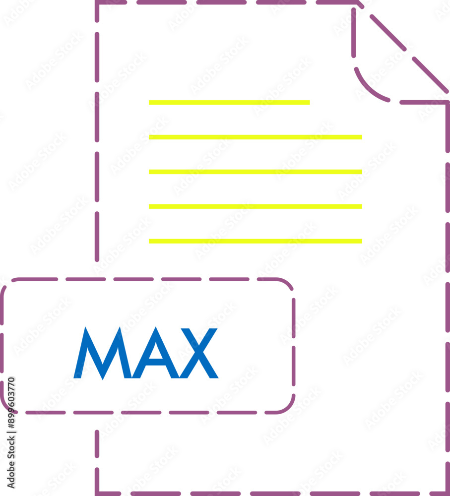 MAX File format icon rounded dashed outline MAX File format icon rounded dashed outline