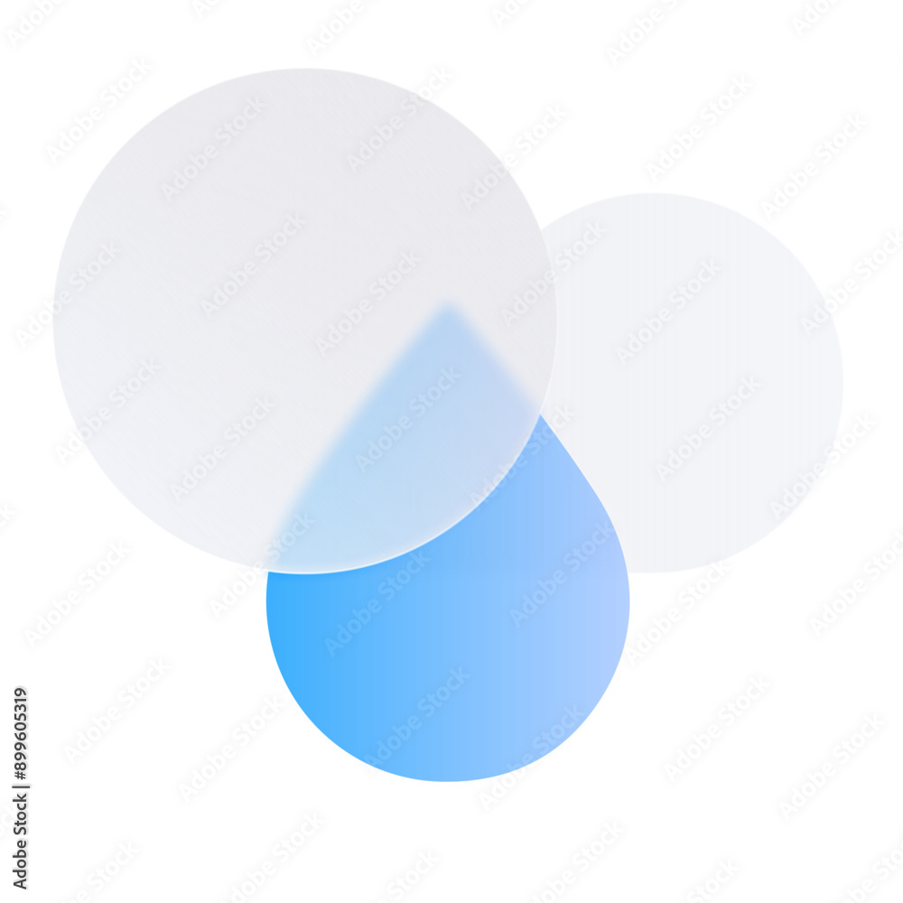 Cloud Rain Drop Glassmorphism Icon Element App Svg Png Asset UI/UX
