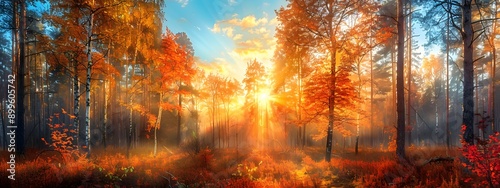 Enchanting Autumn Forest. Serene beauty of nature