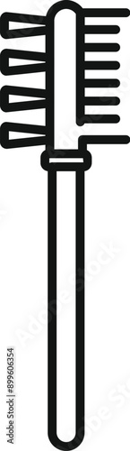 Double sided eyebrow and eyelash brush icon, line style isolated on white background