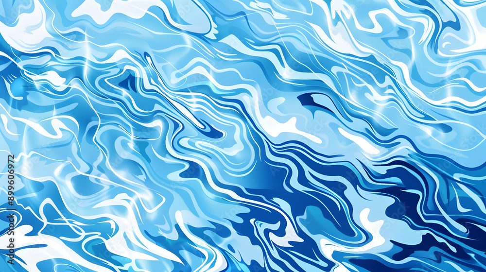 Water Waves on a Blue Background Water Waves on a Blue Background