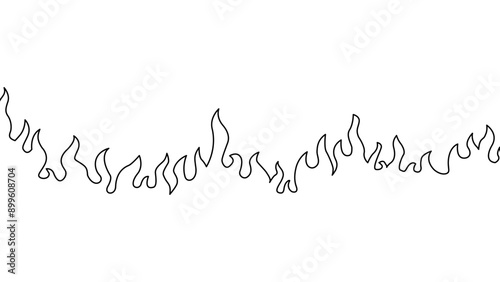 Abstract Fire Background. Abstract flame Background. doodle fire background. Fire outline. Fire flame continue line.