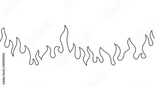 Abstract Fire Background. Abstract flame Background. doodle fire background. Fire outline. Fire flame continue line.