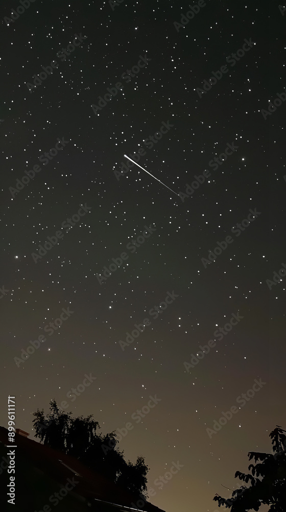 Starry Night Sky with Clear View of Galaxy and Twinkling Stars Starry Night Sky with Clear View of Galaxy and Twinkling Stars