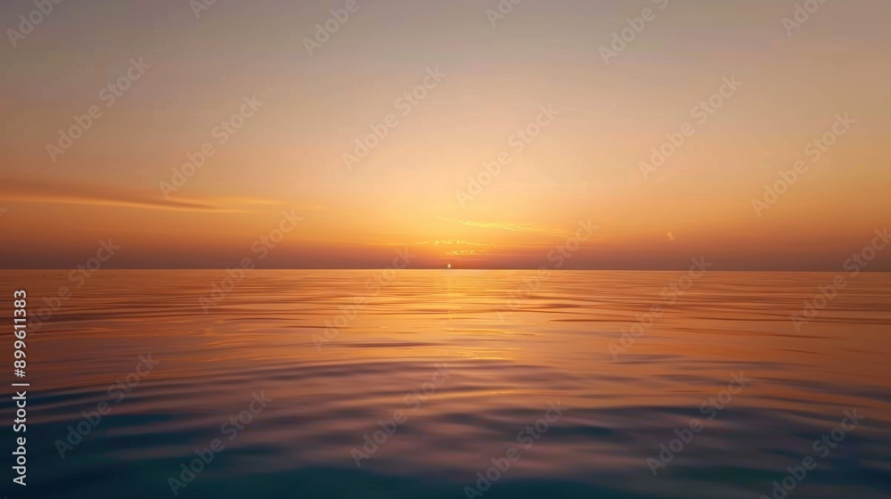 Golden sunset over calm ocean waters with soft hues and reflections, creating a peaceful and serene coastal scene. Golden sunset over calm ocean waters with soft hues and reflections, creating a peaceful and serene coastal scene.