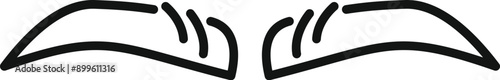 Minimalist line art icon of eyebrows shaping representing beauty and fashion style