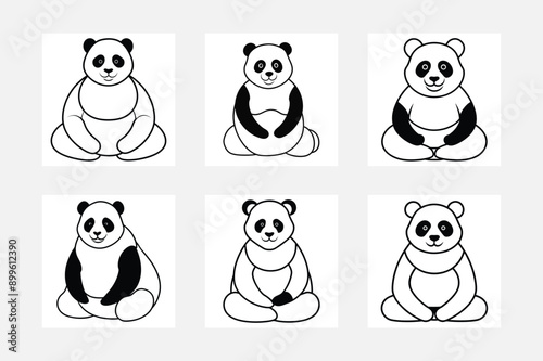 Kids Love Our Panda Line Art for Fun Coloring Projects
 photo