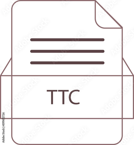 TTC File icon black outline