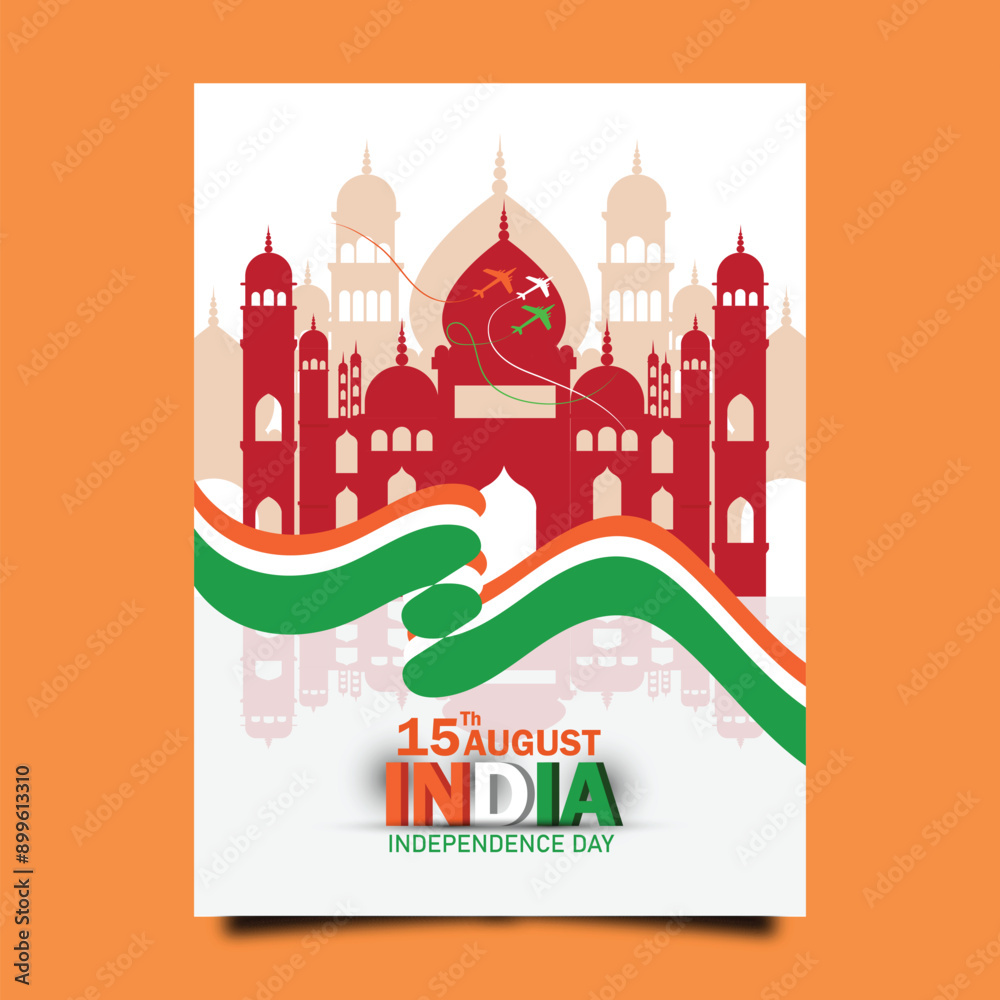 Naklejka premium India independence day celebration vertical poster template