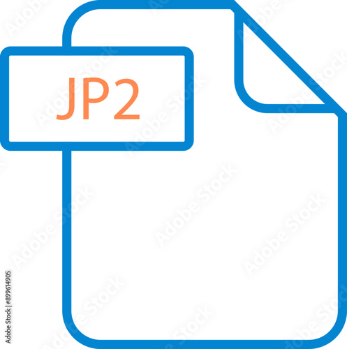 JP2 File format icon rounded shapes outline photo