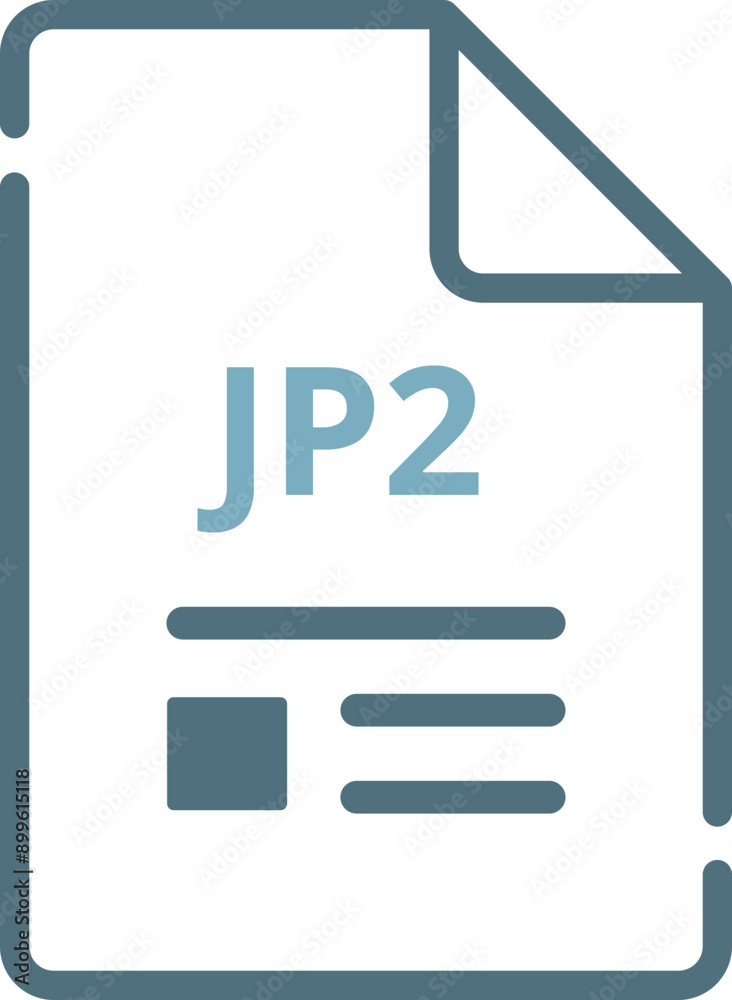 JP2 File icon minimal outline with symbols JP2 File icon minimal outline with symbols