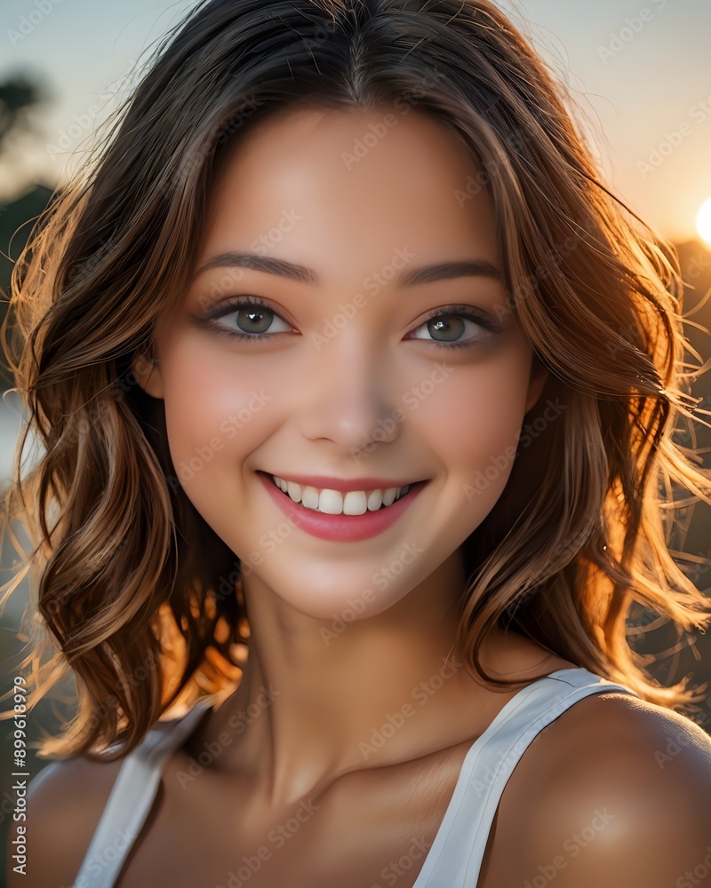Portrait of a beautiful woman with a natural smile Portrait of a beautiful woman with a natural smile